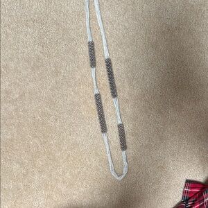 Elegant White and Black Beaded Necklace